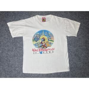 Walt Disney World 90s Shirt Kids Size Large White 25 Year Anniversary